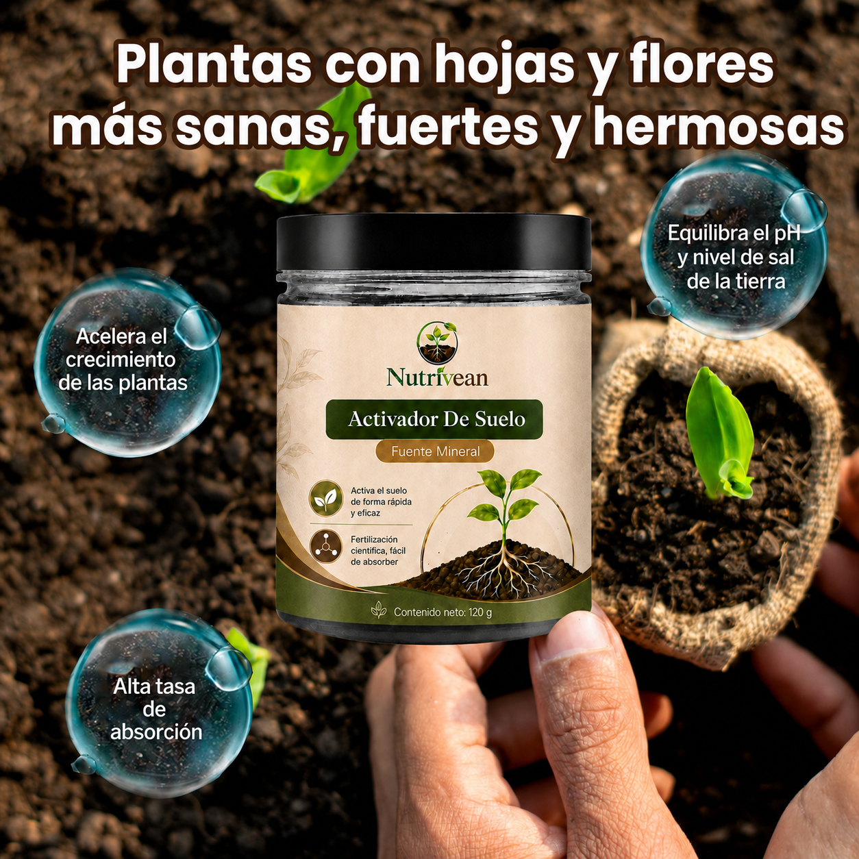 Activador / Mejorador De Suelo Para Plantas Más Sanas y Hermosas